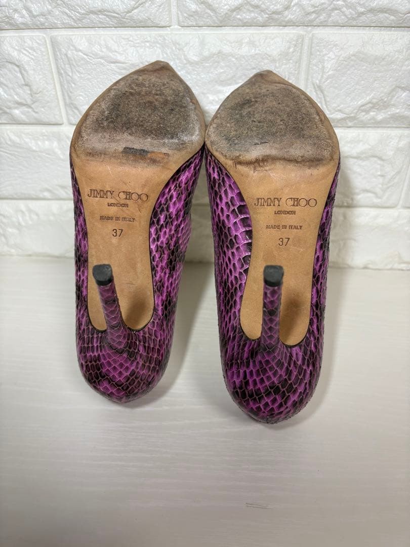 Rare Jimmy Choo Python Leather Pointed Toe Heels … - image 8