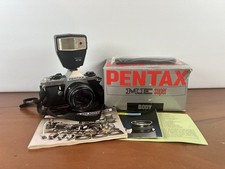 Pentax ME Super 35mm SLR Camera Kit w/ 50mm f/1.2 Lens, Flash  Box
