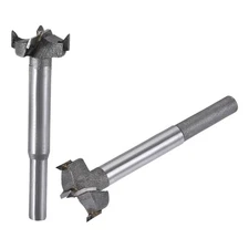 Wood Boring Drill Bits 22-23mm Dia Carbide Alloy Steel Round Shank 2Pcs