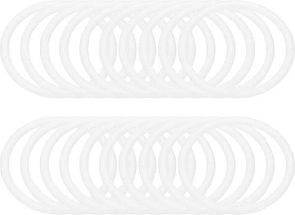 3-Zoll-TraumfäNger-Ringe, 20 StüCk Kunststoff-Makramee-Kranz-Blumenrundring-Hoop-image