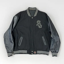 Vintage 90s Jeff Hamilton Chicago White Sox Jacket Mens 3XL Reversible LEATHER
