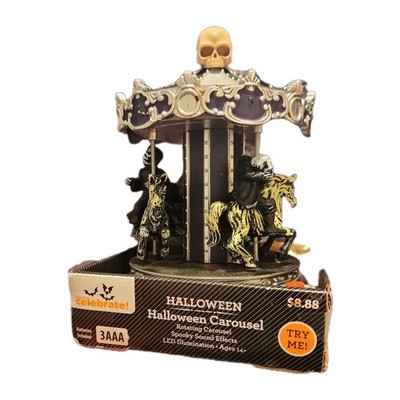 Whimsiegoth, Halloween, Animated, Lighted,  Musical, Creepy Carousel Figurine