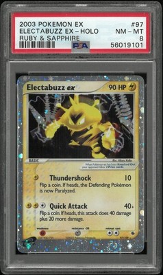 2003 Pokemon EX Ruby & Sapphire Electabuzz EX Holo 97/109 PSA 8