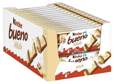 Kinder Bueno White - Großpackung mit 30 Packungen à 2 Einzelriegeln (40g x 30)