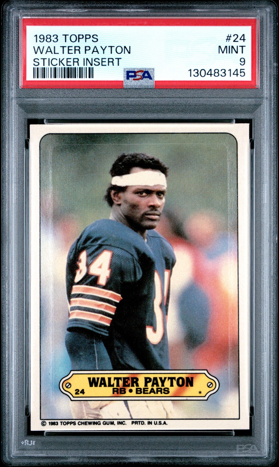 1983 TOPPS STICKERS INSERT #24 WALTER PAYTON PSA 9