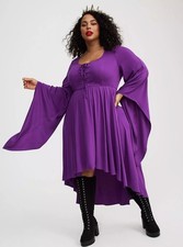 Torrid Halloween Witch Dress Hilo Lace Up Purple COSPLAY NWT New 4X
