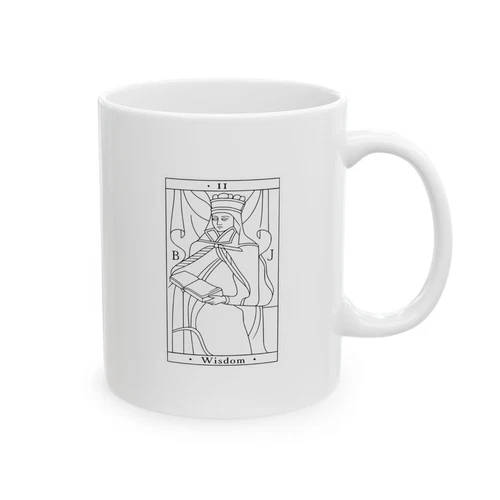 Wisdom Tarot Card Mug White Ceramic Coffee Tea Cup Occult Spiritua 15oz New Gift - product listing photo