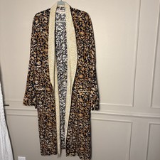 Free People Wild Nights Duster Kimono Floral Black Combo Size Medium NWOT - B