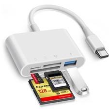 OPxjzws SD Card Reader, USB C to Micro SD/TF/CF Memory Card Reader, 4 in 1 US...