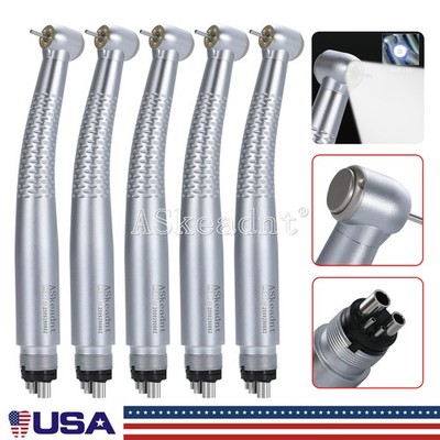 5 Pcs Dental Shadowless 5 LED Lights High Speed Handpiece 5 Spray 4 Hole Ceramic