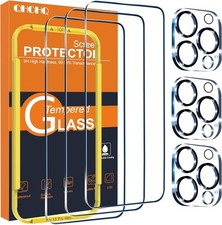 iPhone 15 Pro Max 3 Pack 9H Hardness Tempered Glass Screen Protector Film Cover