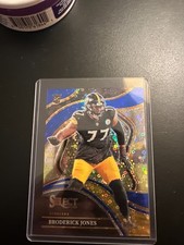 2023 Panini Select - Club Level Broderick Jones #292 Blue Disco Prizm 15/25 (RC)