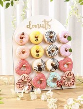 Wooden Doughnut Stand for Party, Wedding, Birthday, Sweet Candy Cart