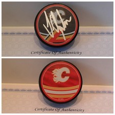 Adam Klapka Autographed Signed Calgary Flames Puck COA - Reverse Retro Puck