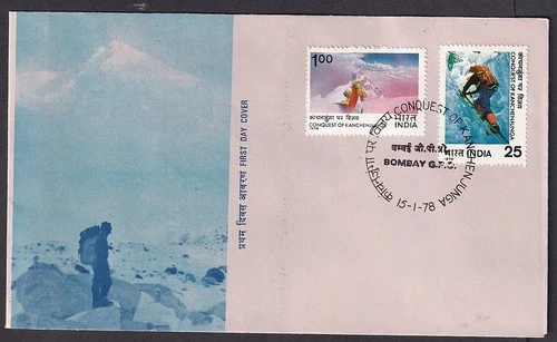 India 1978 Conquest of Kanchenjunga set of 2 on FDC