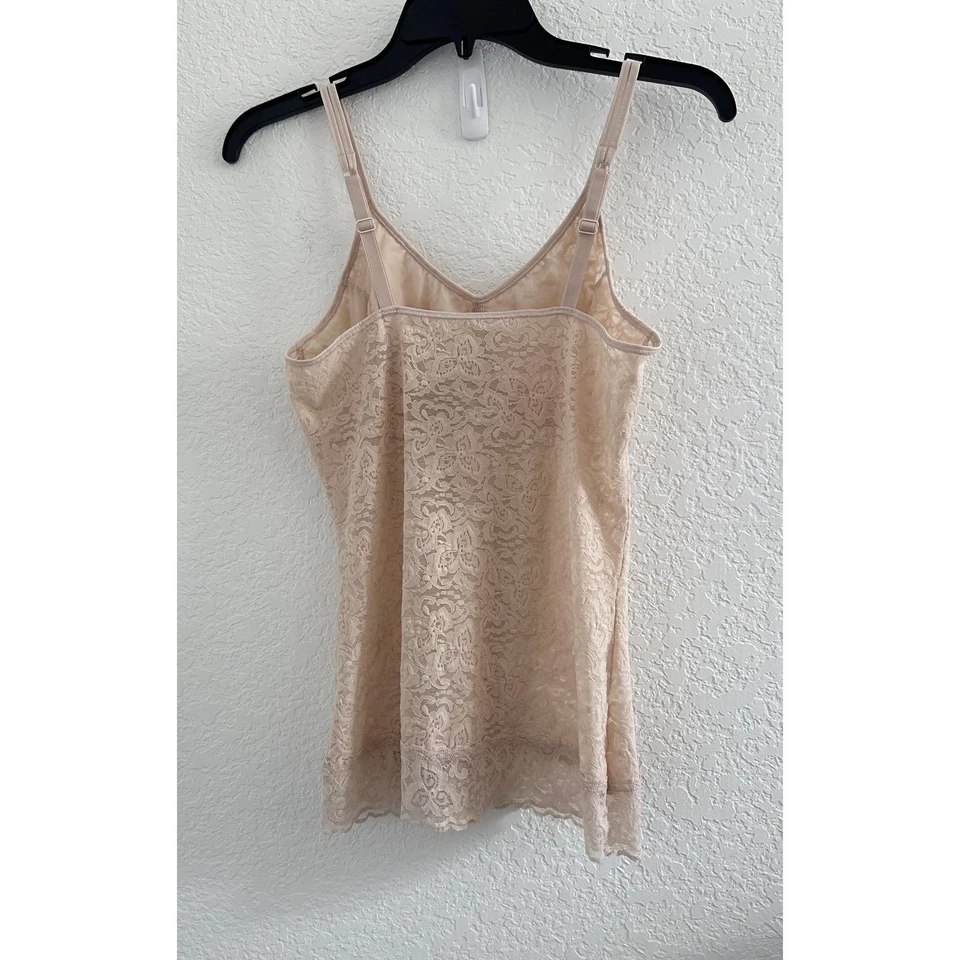Prendas moldeadoras Bali Lace 'N Smooth Cami L Rosa Beige Encaje BL12 Femenino Fairycore Foto 3 de 4