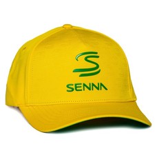 Ayrton Senna F1 Debossed Logo Baseball Cap - Yellow