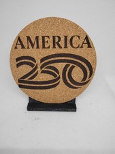 America 250 Laser Engraved Cork Coaster 4 Rou...
