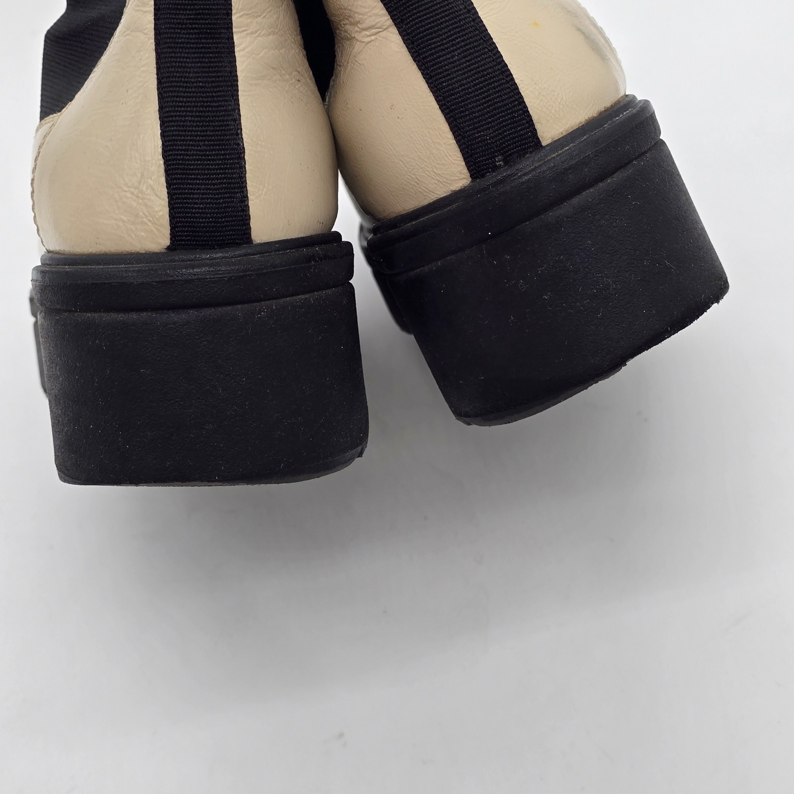 VAGABOND Tara Chelsea Boots Sz 10 Cream Patent Leather Chunky Platform Y2K Bratz image 8