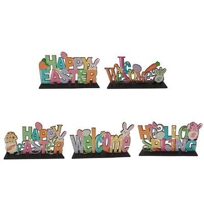Wooden Ornament Egg Carrot Detachable Easter Desktop Table Centerpieces