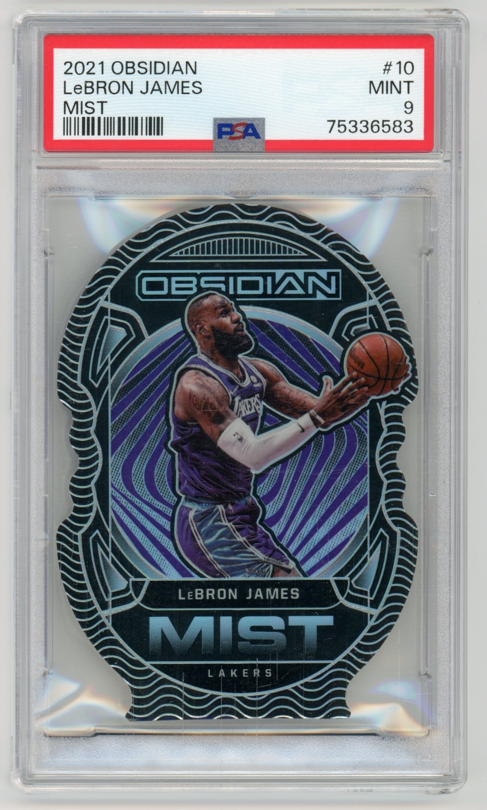 LEBRON JAMES 2021-22 Panini Obsidian MIST Die Cut #10 PSA 9 Los Angeles Lakers