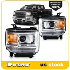 Pair LED DRL Headlights Assembly 2014-2019 GMC Sierra 1500 Base/Denali/SLE/SLT
