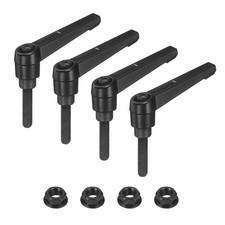4Pcs Adjustable Clamping Lever Handles, M6x25mm Male Thread Bolt Knobs, Black