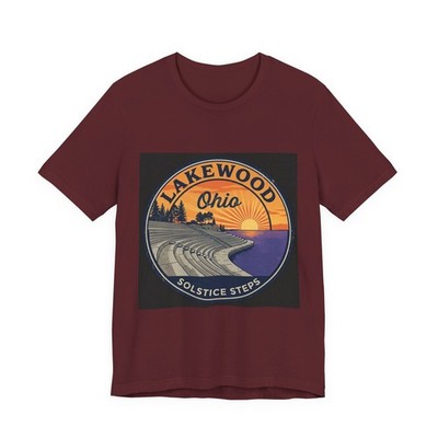 Lakewood Ohio Solstice Steps T-Shirt   Vintage Sunset Graphic Tee