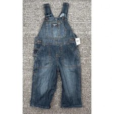 New Oshkosh B'gosh Baby Boys Kids Blue Jean Denim Overalls Size 18m