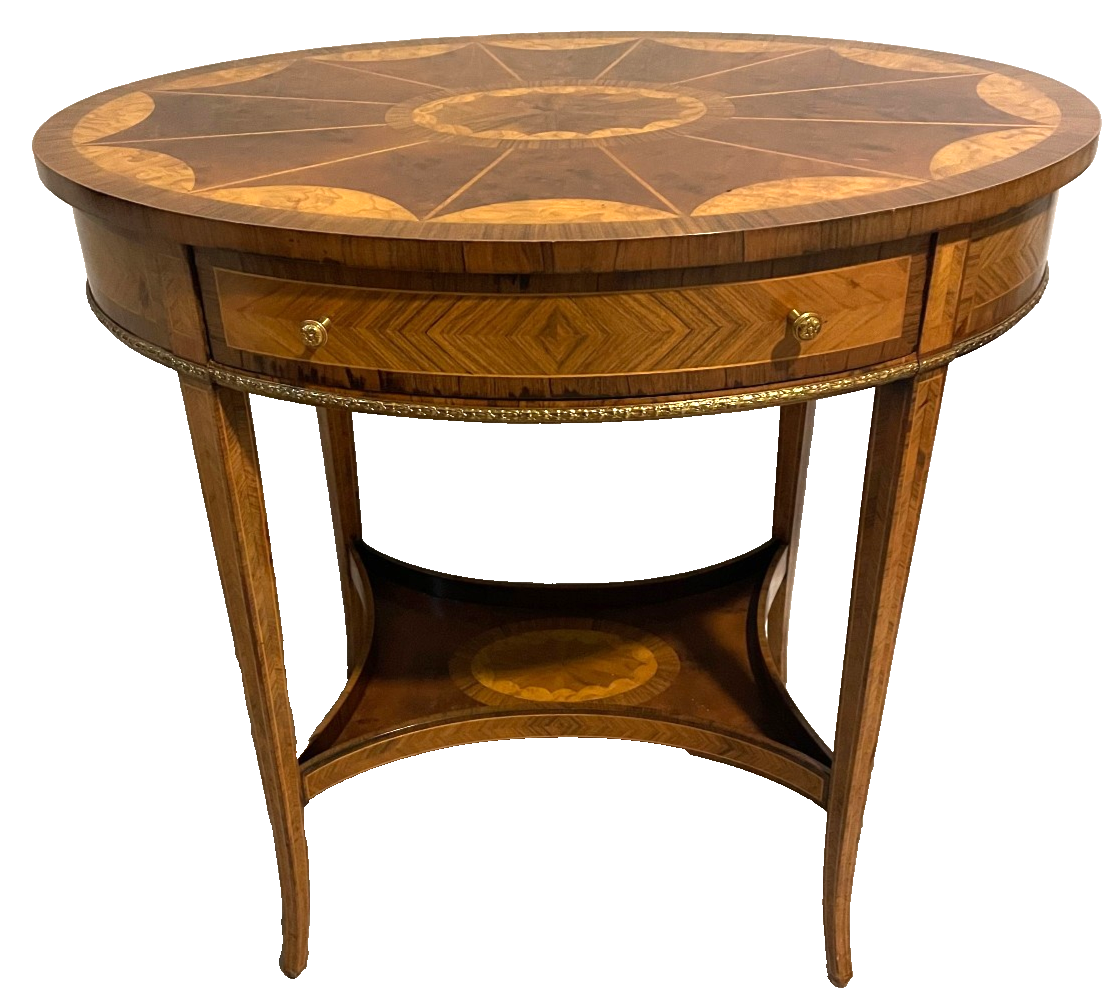 💥STUNNING !!! Maitland Smith Marquetry Inlaid Occasional oval