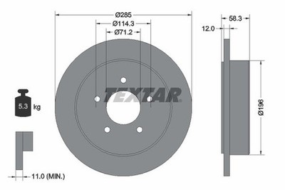 2x TEXTAR Bremsscheibe 92169100 für FORD USA