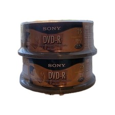 Sony DVD-R 25 2 Packs Spindle 16x 4.7GB Disc NEW SEALED