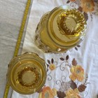 Vintage Amber Glass Jar Imperial LE Smith Atterbury Scroll Canister Jar Set Of 2 — photo 2