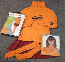 Spirit Halloween Velma Costume, Wig Glasses- Complete Excellent Condition- XS