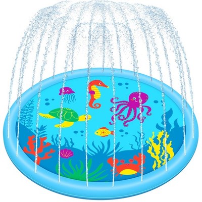 60'' Splash Pad Water Toys - Sprinkler Mat for Toddler Kids Baby Play Water Ga...