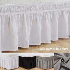 Elastic Bed Skirt Removable Bed Side Skirt Soft Bed Ruffles  Home