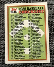 1988 Topps Checklist #253 – Eric Davis / Nolan Ryan – Vintage Baseball Card NM