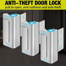 3 Home Security Child Safety Door Lock Childproof Door Reinforcement Lock Silver