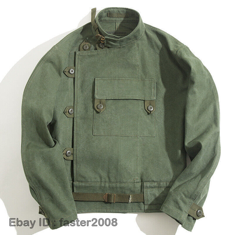 ミリタリージャケット 60s swedish Army motorcycle jacket Men's Vintage Swedish Motocycle Jacket Cotton Army Military