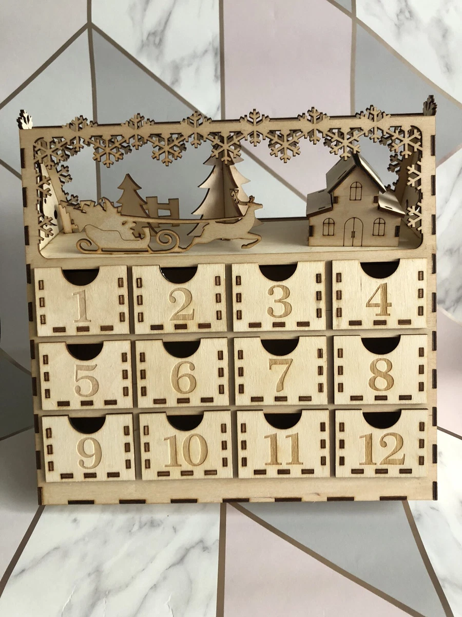 Handmade Make Your Own Wooden Tree Advent Calendar Craft Kit Model Decorate  Blan | eBay