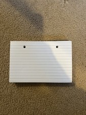 60 brand new Whsmith blank unused thick white hole-punched lined flashcards