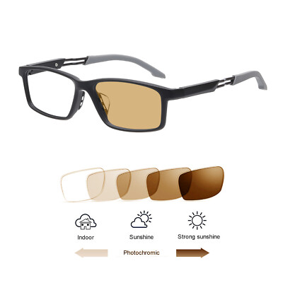 New Sporty Full Rim Photochromic Brown Reading Glasses Single Vision  Sunglasses