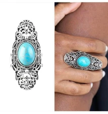 Paparazzi EGO TRIPPIN' silver/blue ring