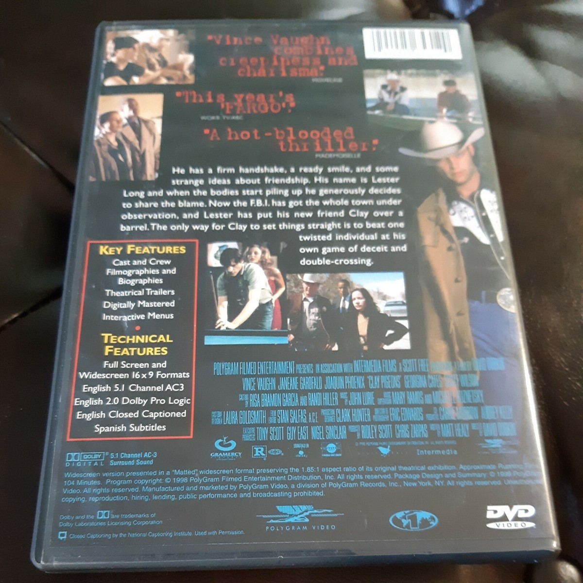 鳳3 DVD Clay Pigeons DVD Vince Vaughn Joaquin Phoenix,Janeane