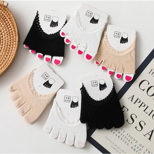 Toe Socks No Show Liner Socks Five Finger Half Socks Non-Slip Invisible 1 Pair ⚝ - Picture 4 of 26
