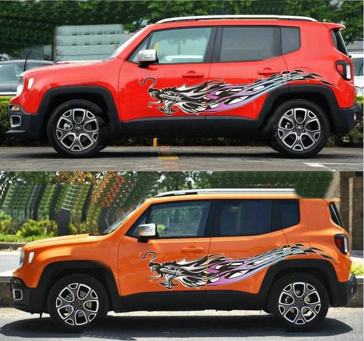 Graphics Dragon Car Hood Side Sticker For Jeep Renegade Compass Bonnet Decals - Изображение 2 из 3