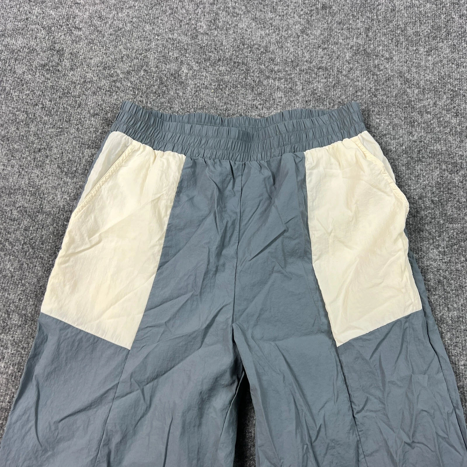 fabletics track storm cloud multi kickback two-tone high-rise pants