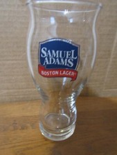 SAMUEL ADAMS BOSTON BEER GLASS LARGE PRINT "for the love beer" HOLDS 16 OZ 6.5"
