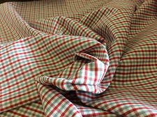 FABRIC FINDERS -RED GRAY PLAID T-18-- 60 INCH WIDE-- BY THE YARD