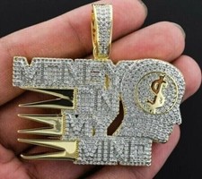 3Ct Round Cut Lab-Created Diamond Customize Charm Pendant 14k Yellow Gold Plated